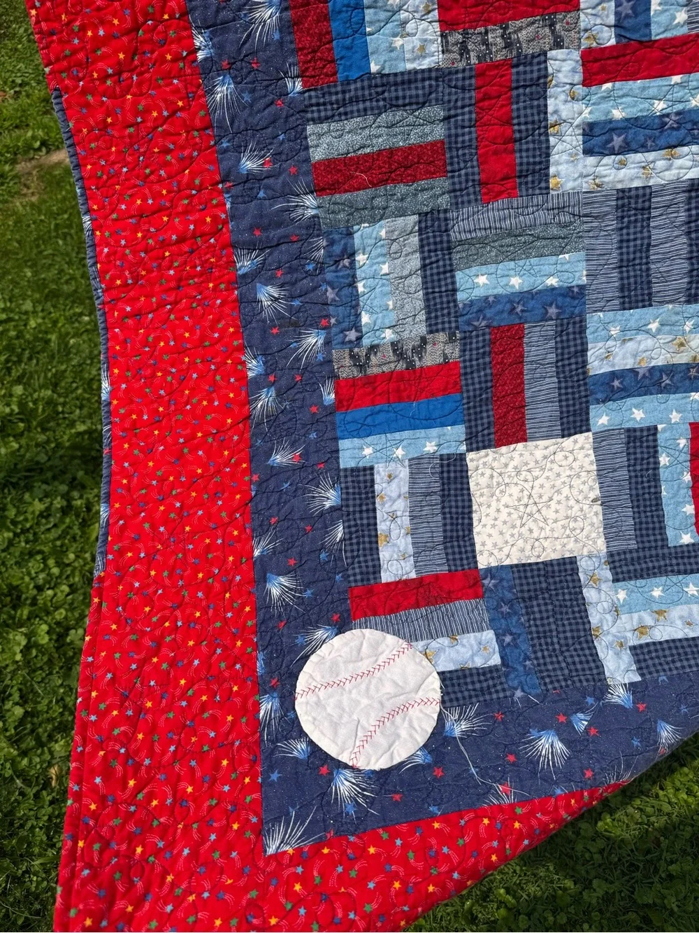 Handmade Quilt Baseball Patchwork Sport Theme 5ft x 51in ⚾️